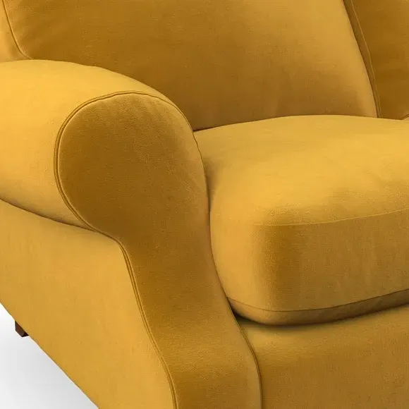 3-Seater Sofa with Scroll Arms - Amber, Velvet