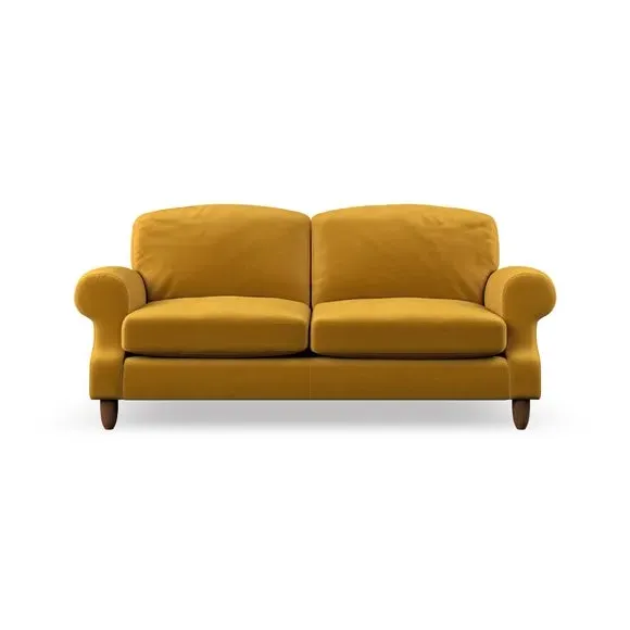 3-Seater Sofa with Scroll Arms - Amber, Velvet