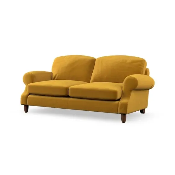 3-Seater Sofa with Scroll Arms - Amber, Velvet