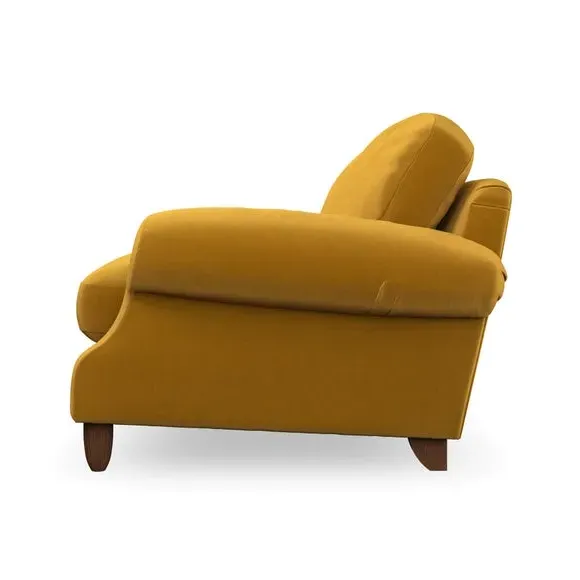 3-Seater Sofa with Scroll Arms - Amber, Velvet