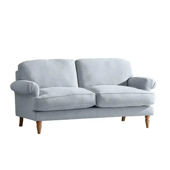3-Seater Sofa with Scroll Arms - Blue, Fabric