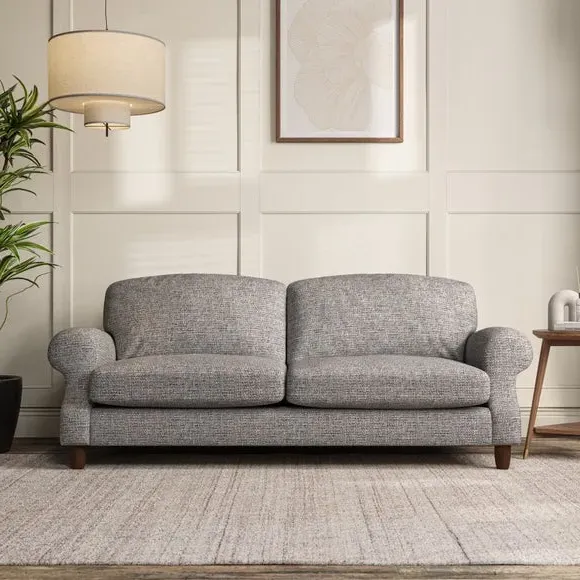 3-Seater Sofa with Scroll Arms - Charcoal