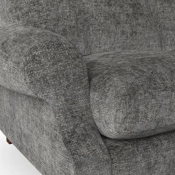 3-Seater Sofa with Scroll Arms - Charcoal, Chenille