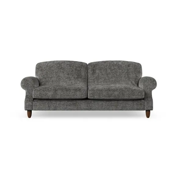 3-Seater Sofa with Scroll Arms - Charcoal, Chenille