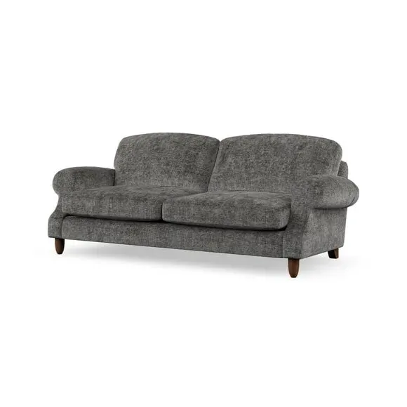 3-Seater Sofa with Scroll Arms - Charcoal, Chenille