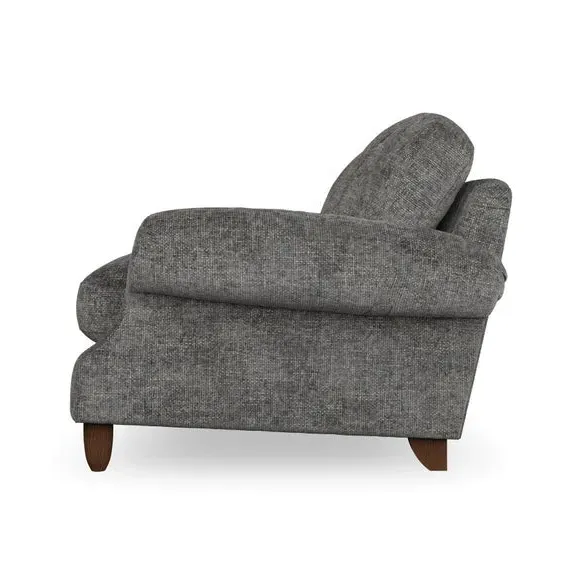 3-Seater Sofa with Scroll Arms - Charcoal, Chenille