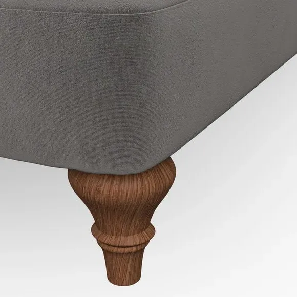3-Seater Sofa with Scroll Arms - Charcoal, Velvet