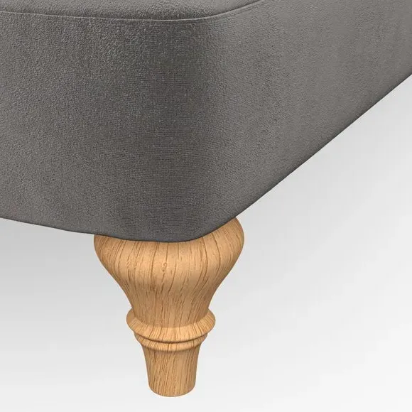 3-Seater Sofa with Scroll Arms - Charcoal, Velvet