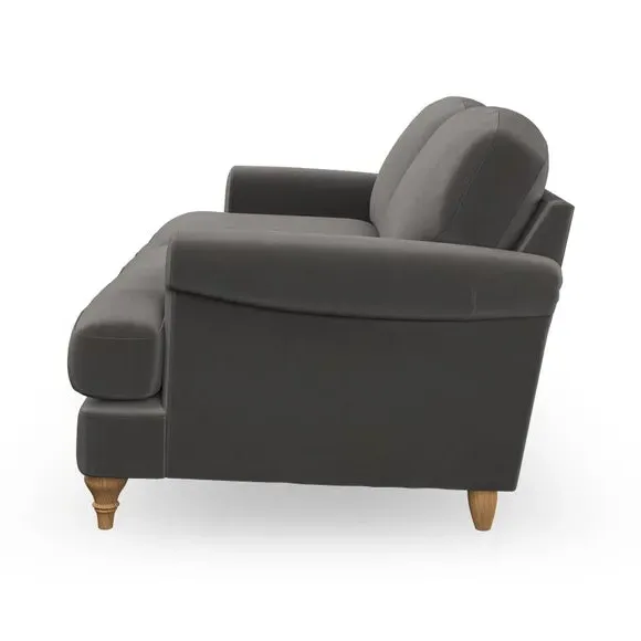 3-Seater Sofa with Scroll Arms - Charcoal, Velvet