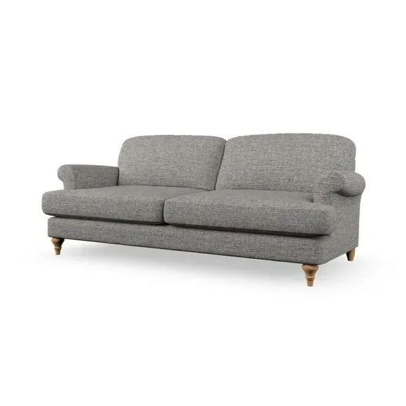 3-Seater Sofa with Scroll Arms - Charcoal, Weave