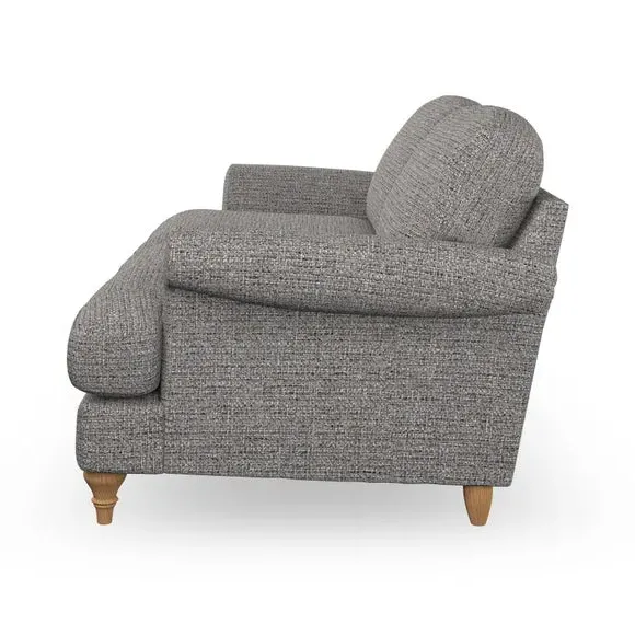 3-Seater Sofa with Scroll Arms - Charcoal, Weave