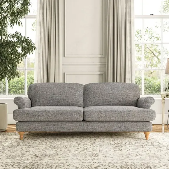 3-Seater Sofa with Scroll Arms - Charcoal, Weave