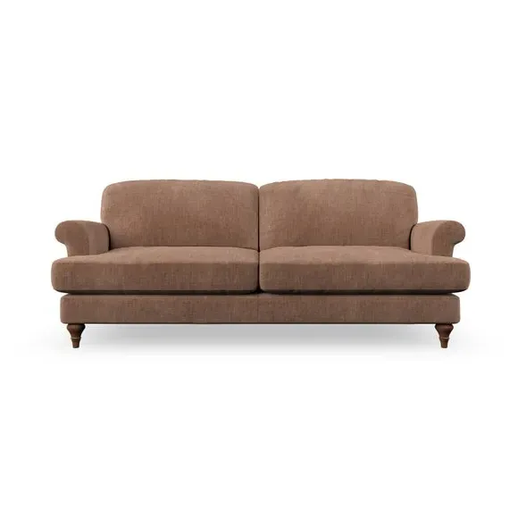3-Seater Sofa with Scroll Arms - Clay, Chenille