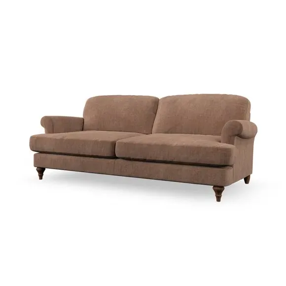 3-Seater Sofa with Scroll Arms - Clay, Chenille
