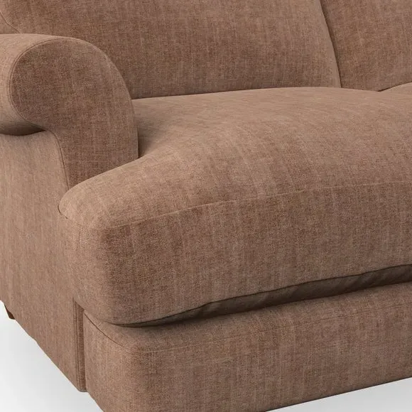 3-Seater Sofa with Scroll Arms - Clay, Chenille