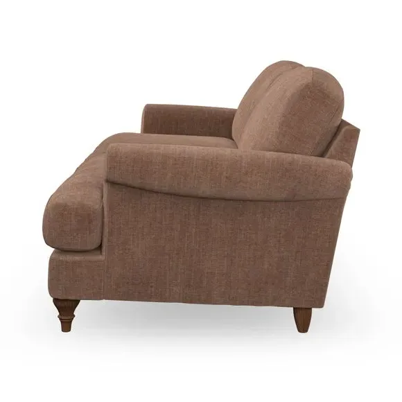 3-Seater Sofa with Scroll Arms - Clay, Chenille