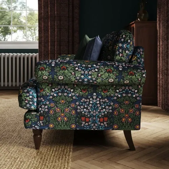 3-Seater Sofa with Scroll Arms - Dewberry, Velvet