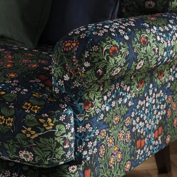 3-Seater Sofa with Scroll Arms - Dewberry, Velvet