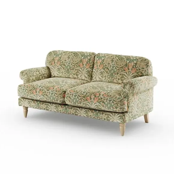 3-Seater Sofa with Scroll Arms - Fennel, Velvet