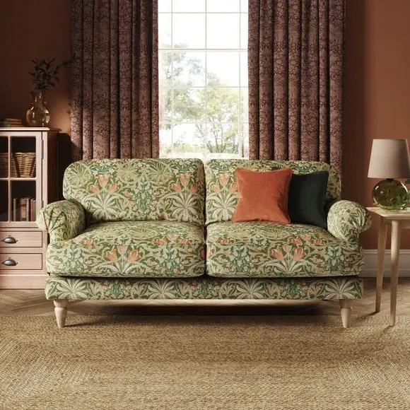 3-Seater Sofa with Scroll Arms - Fennel, Velvet image