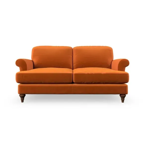 3-Seater Sofa with Scroll Arms - Ginger, Velvet
