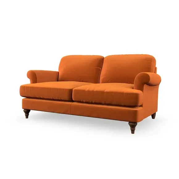 3-Seater Sofa with Scroll Arms - Ginger, Velvet