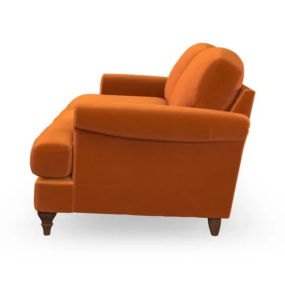 3-Seater Sofa with Scroll Arms - Ginger, Velvet