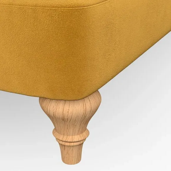3-Seater Sofa with Scroll Arms - Gold, Fabric