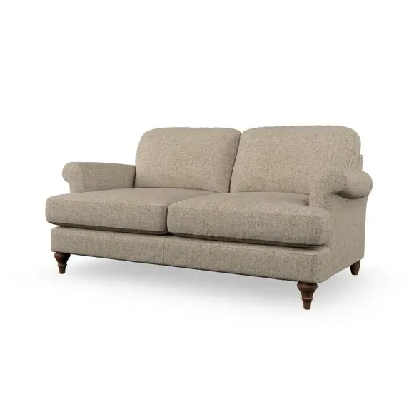 3-Seater Sofa with Scroll Arms - Honey, Fabric