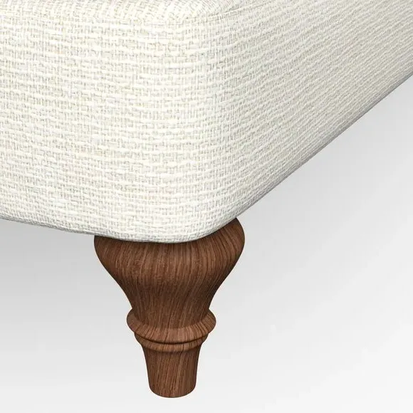 3-Seater Sofa with Scroll Arms - Ivory, Chenille