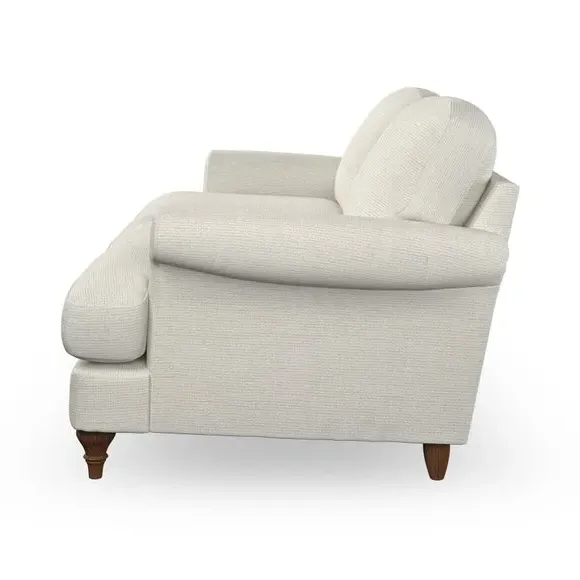 3-Seater Sofa with Scroll Arms - Ivory, Chenille