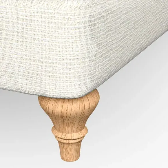 3-Seater Sofa with Scroll Arms - Ivory, Fabric