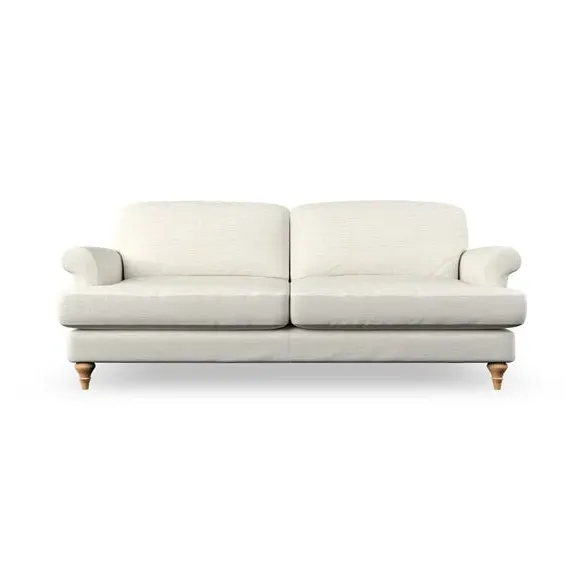 3-Seater Sofa with Scroll Arms - Ivory, Weave