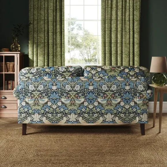 3-Seater Sofa with Scroll Arms - Midnight, Velvet