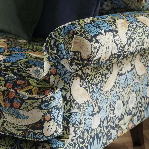 3-Seater Sofa with Scroll Arms - Midnight, Velvet