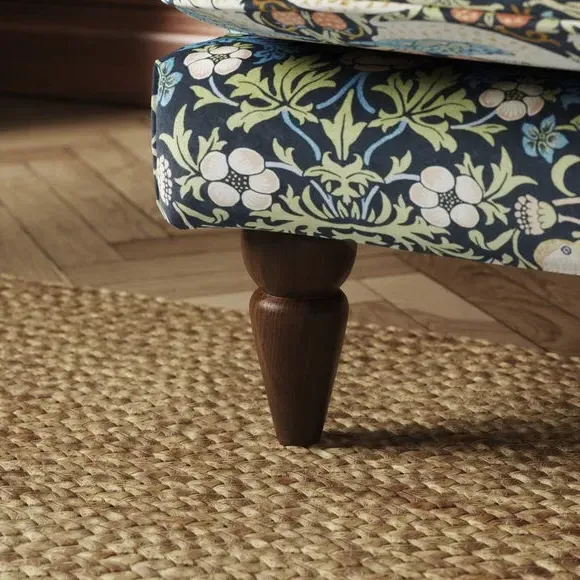 3-Seater Sofa with Scroll Arms - Midnight, Velvet