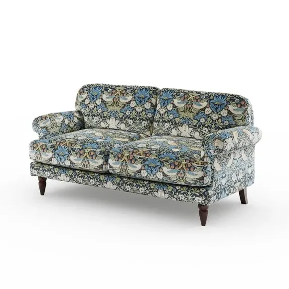 3-Seater Sofa with Scroll Arms - Midnight, Velvet