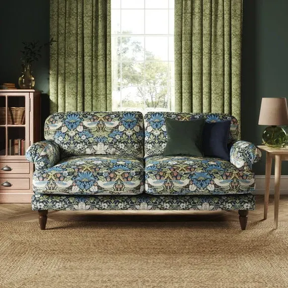 3-Seater Sofa with Scroll Arms - Midnight, Velvet image
