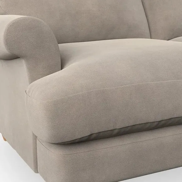 3-Seater Sofa with Scroll Arms - Mushroom, Chenille