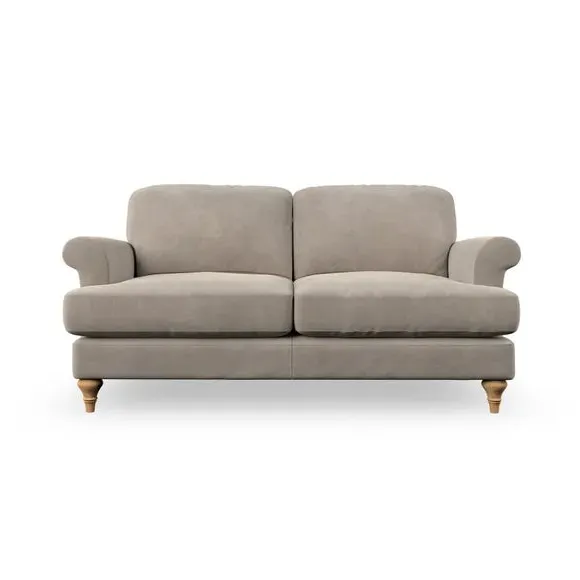 3-Seater Sofa with Scroll Arms - Mushroom, Chenille