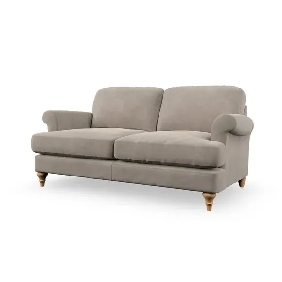 3-Seater Sofa with Scroll Arms - Mushroom, Chenille