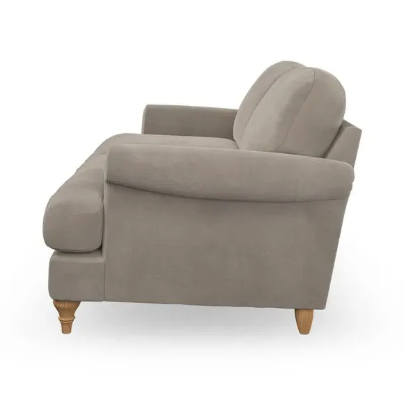 3-Seater Sofa with Scroll Arms - Mushroom, Chenille