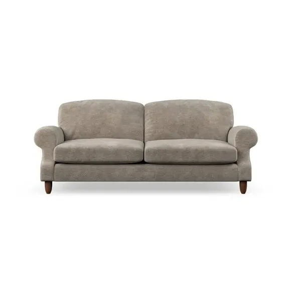 3-Seater Sofa with Scroll Arms - Mushroom, Chenille