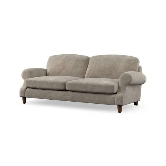 3-Seater Sofa with Scroll Arms - Mushroom, Chenille