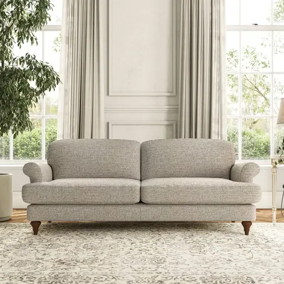 3-Seater Sofa with Scroll Arms - Natural, Weave