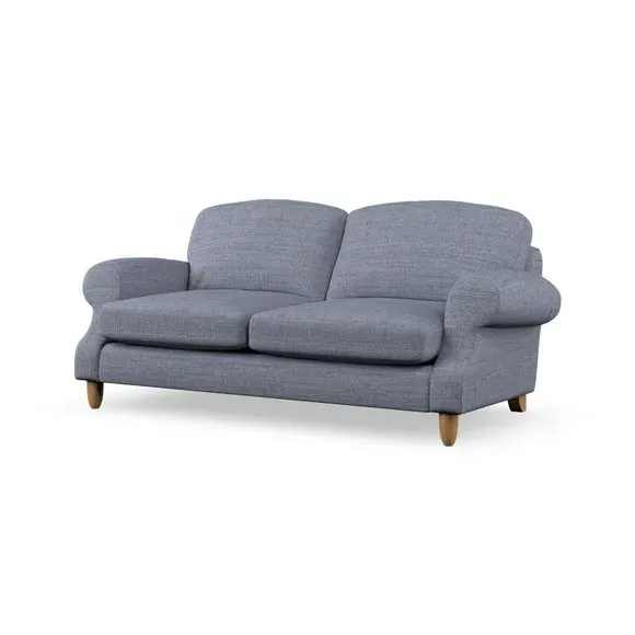 3-Seater Sofa with Scroll Arms - Navy