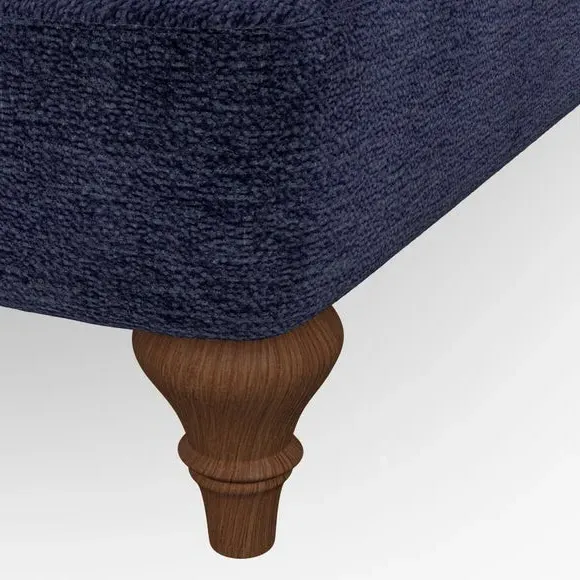 3-Seater Sofa with Scroll Arms - Navy, Chenille