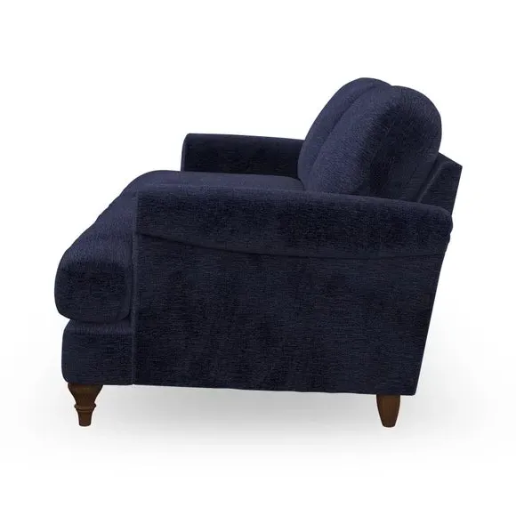 3-Seater Sofa with Scroll Arms - Navy, Chenille