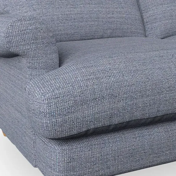 3-Seater Sofa with Scroll Arms - Navy, Fabric