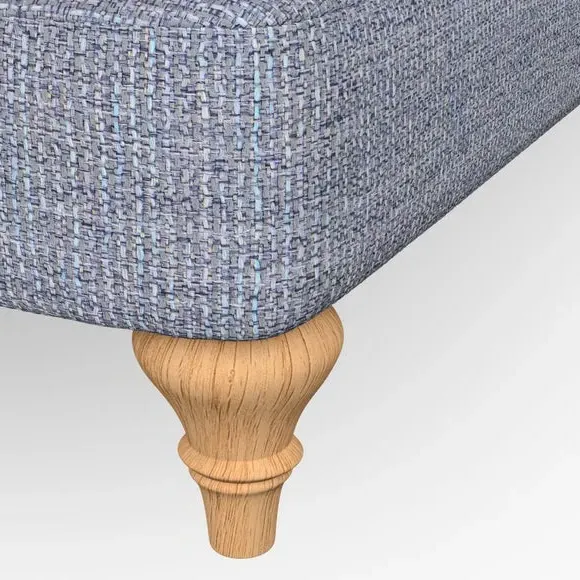 3-Seater Sofa with Scroll Arms - Navy, Fabric
